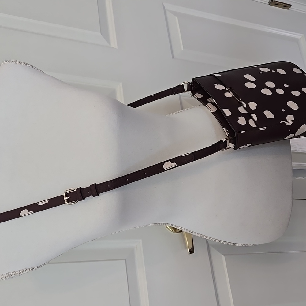 41 Hawthorn Faux Leather Crossbody Bag | Burgundy & Cream, Gold Hardware, NWOT - Picture 8 of 12